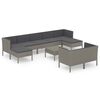 vidaXL 10 r&eacute;szes sz&uuml;rke polyrattan kerti &uuml;lőgarnit&uacute;ra p&aacute;rn&aacute;kkal