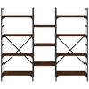 vidaXL barna tölgyszínű szerelt fa könyvespolc 160x28,5x136,5 cm