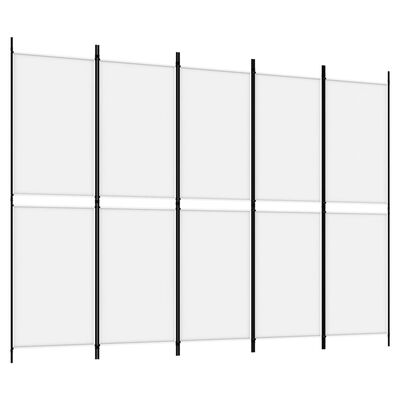 vidaXL fehér 5 paneles paraván 250x180 cm szövet