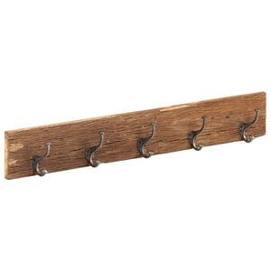 vidaXL t&ouml;m&ouml;r &uacute;jrahasznos&iacute;tott fa fogas 5 akaszt&oacute;val 100 x 2,5 x 15 cm