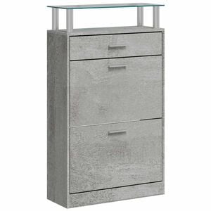 vidaXL betonsz&uuml;rke szerelt fa cipőszekr&eacute;ny 63x24x104 cm