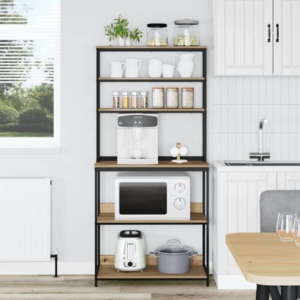 vidaXL Konyhai polc Artisan t&ouml;lgy 80 x 40 x 168 cm Faanyag