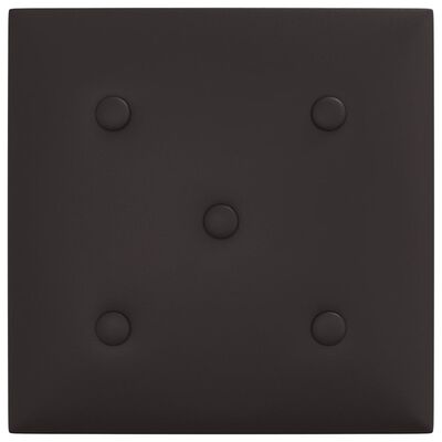 vidaXL 12 db fekete műbőr fali panel 30 x 30 cm 1,08 m²