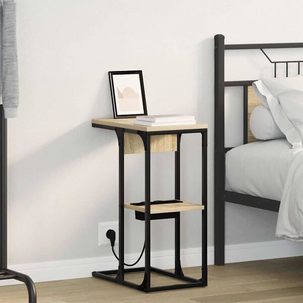 vidaXL &Eacute;jjeliszekr&eacute;ny Sonoma t&ouml;lgy 41,5 x 26 x 60,5 cm Faanyag