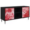 vidaXL TV szekr&eacute;ny AACHEN 102 x 33 x 51 cm Fekete T&ouml;lgy Szerelt Fa