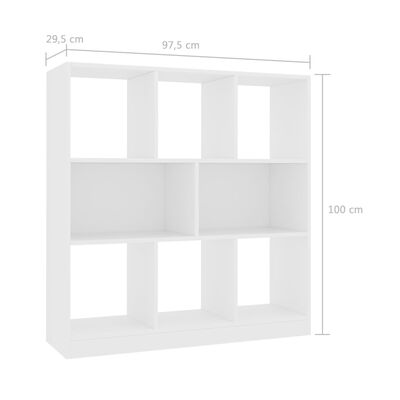vidaXL fehér forgácslap könyvszekrény 97,5 x 29,5 x 100 cm