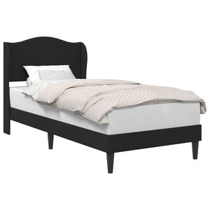 vidaXL &Aacute;gykeret fejt&aacute;ml&aacute;val Fekete 90 x 190 cm Műbőr