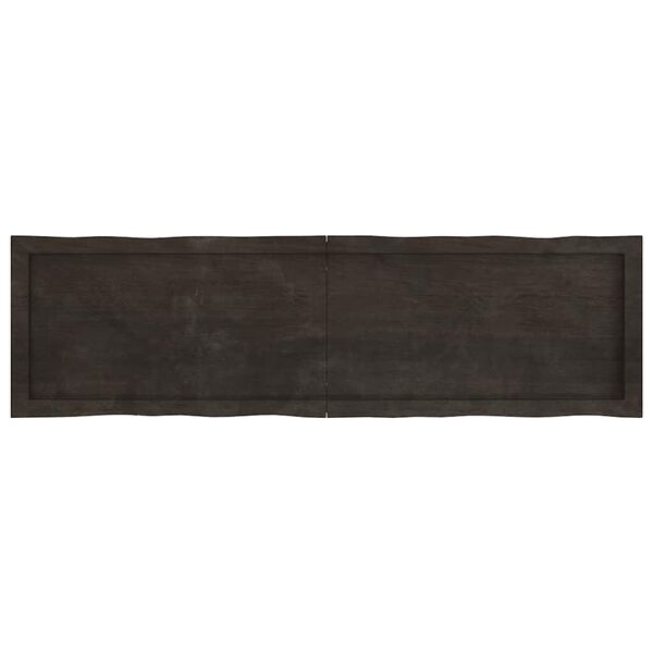 vidaXL sötétbarna kezelt tömör asztallap 140x40x(2-6) cm