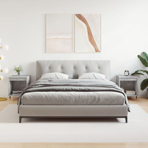 vidaXL 2 db betonszürke szerelt fa éjjeliszekrény 40 x 35 x 50 cm