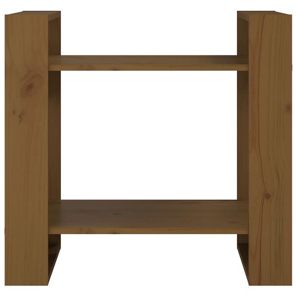 vidaXL mézbarna tömör fenyőfa könyvszekrény/térelválasztó 60x35x57 cm