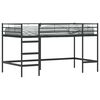 vidaXL Gyerekek Loft &Aacute;gykerete Egysz&iacute;nű Fekete 107 x 203 cm Ac&eacute;l