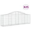 vidaXL 25 db &iacute;ves horganyzott vas gabion kos&aacute;r 200x30x60/80 cm