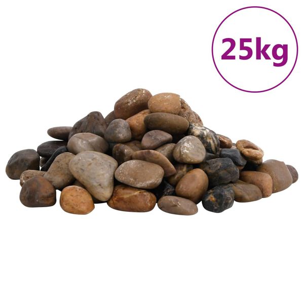 vidaXL vegyes sz&iacute;nű csiszolt kavics 2-5 cm 25 kg