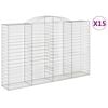 vidaXL 15 db &iacute;ves horganyzott vas gabion kos&aacute;r 300x50x180/200 cm
