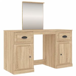 vidaXL sonoma t&ouml;lgy sz&iacute;nű f&eacute;s&uuml;lk&ouml;dőasztal t&uuml;k&ouml;rrel 130 x 50 x 132,5 cm