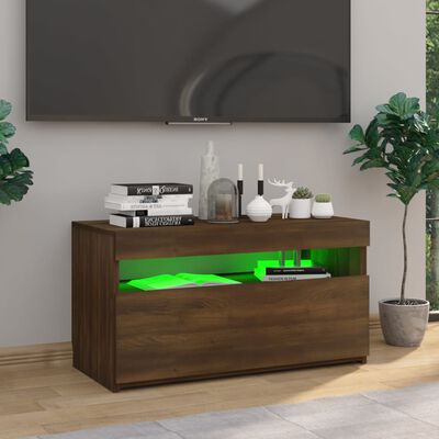 vidaXL barna tölgy színű TV-szekrény LED-világítással 75 x 35 x 40 cm