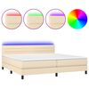 vidaXL kr&eacute;msz&iacute;nű sz&ouml;vet rug&oacute;s &eacute;s LED-es &aacute;gy matraccal 200 x 200 cm