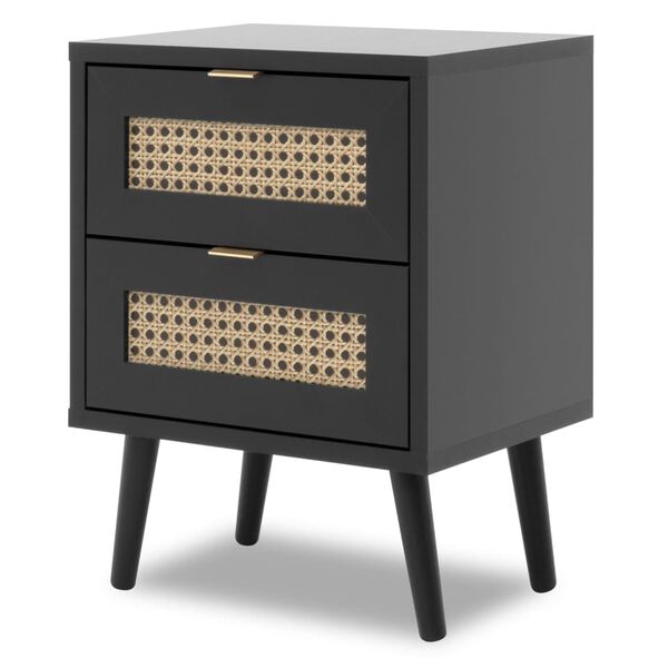 Finori Vienna 61A fekete &eacute;s rattan mint&aacute;s &eacute;jjeliszekr&eacute;ny