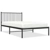 vidaXL fekete f&eacute;m &aacute;gykeret fejt&aacute;ml&aacute;val 107 x 203 cm