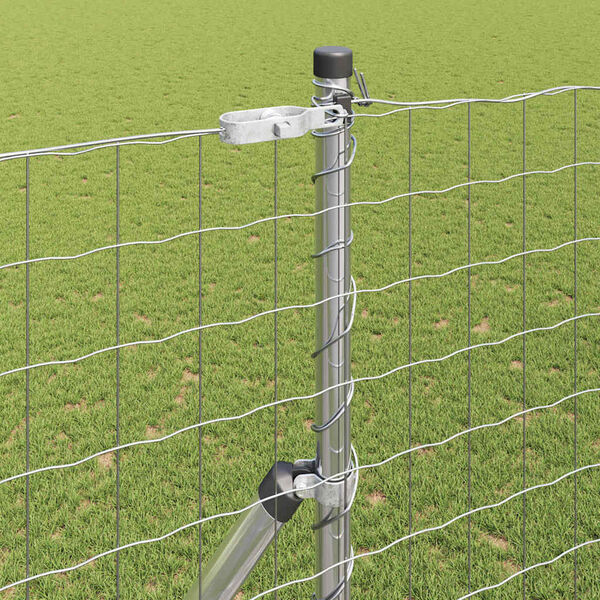 vidaXL Ker&iacute;t&eacute;s oszlopokkal Ez&uuml;st 1,6 x 10 m Ac&eacute;l &eacute;s PVC