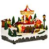 vidaXL Kar&aacute;csonyi falu jelenet k&ouml;rhint&aacute;val SALO 25,5 x 16 x 21,5 cm