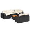 vidaXL 11 r&eacute;szes fekete polyrattan kerti &uuml;lőgarnit&uacute;ra p&aacute;rn&aacute;kkal