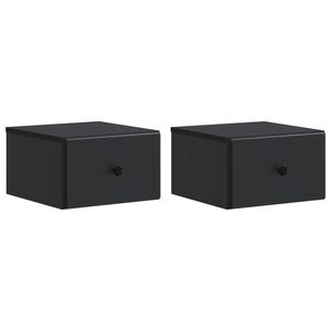 vidaXL Fali &eacute;jjeli szekr&eacute;ny 2 pcs Fekete 34,5 x 33 x 20 cm Szerelt Fa