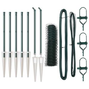 vidaXL Hatsz&ouml;gletű ker&iacute;t&eacute;s oszlopokkal 10 x 0,5 m PVC-bevonatos ac&eacute;l