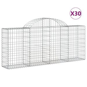 vidaXL 30 db &iacute;ves horganyzott vas gabion kos&aacute;r 200x30x80/100 cm