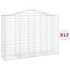 vidaXL 12 db &iacute;ves horganyzott vas gabion kos&aacute;r 200x50x140/160 cm