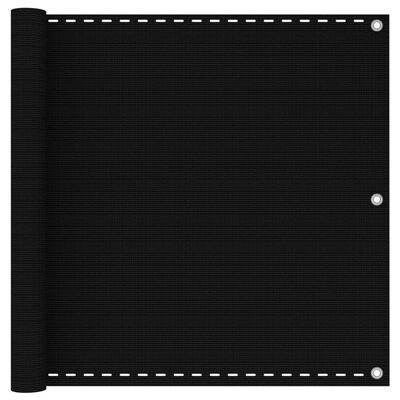 vidaXL fekete HDPE erkélyparaván 90 x 500 cm