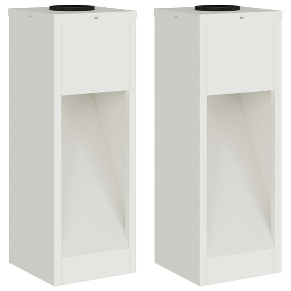 vidaXL Napelemes LED Útjelző Lámpa 2 pcs Fehér Hidegen hengerelt acél