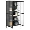 vidaXL fekete &uuml;veg &eacute;s ac&eacute;l magasszekr&eacute;ny 85 x 40 x 180 cm