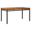 vidaXL fekete polyrattan &eacute;s ak&aacute;cfa kerti asztal 140 x 80 x 75 cm