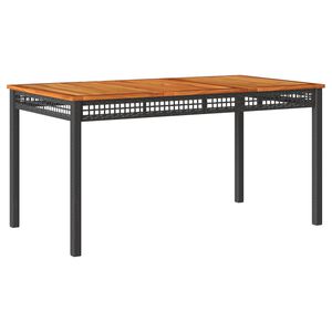 vidaXL fekete polyrattan &eacute;s ak&aacute;cfa kerti asztal 140 x 80 x 75 cm