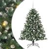vidaXL Mű kar&aacute;csonyfa 150 LED-del Z&ouml;ld 150 cm PVC &eacute;s Műanyag &eacute;s Ac&eacute;l