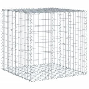 vidaXL horganyzott vas gabion kos&aacute;r fed&eacute;llel 100 x 100 x 100 cm