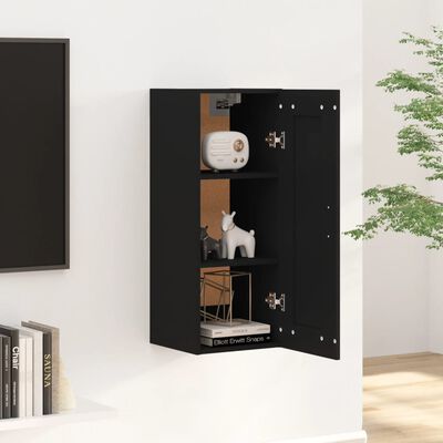 vidaXL fekete szerelt fa függőszekrény 35 x 34 x 90 cm