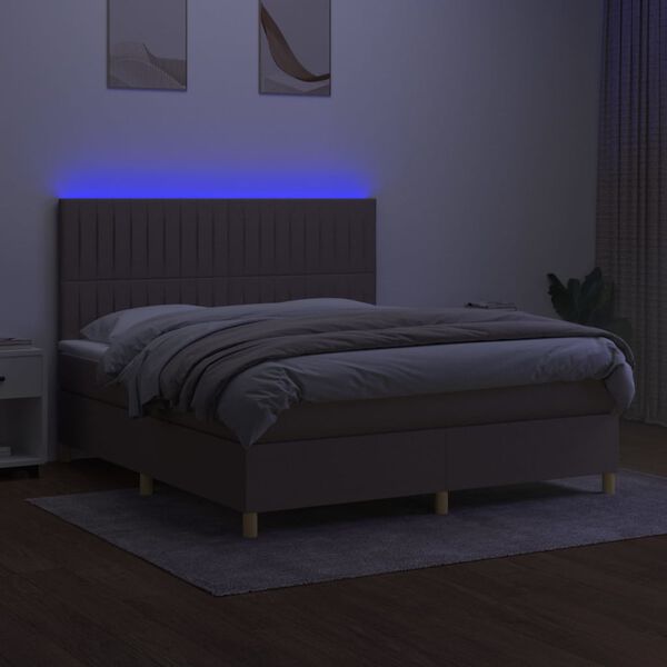 vidaXL t&oacute;psz&iacute;nű sz&ouml;vet rug&oacute;s &eacute;s LED-es &aacute;gy matraccal 160x200 cm