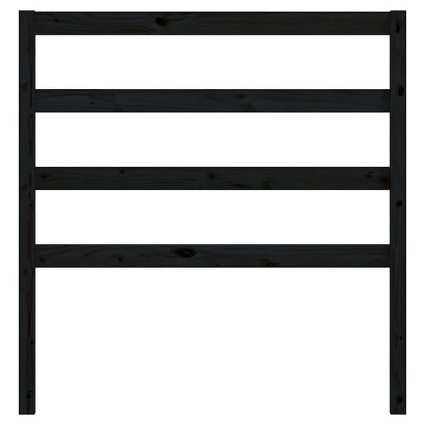 vidaXL fekete tömör fenyőfa ágyfejtámla 106 x 4 x 100 cm