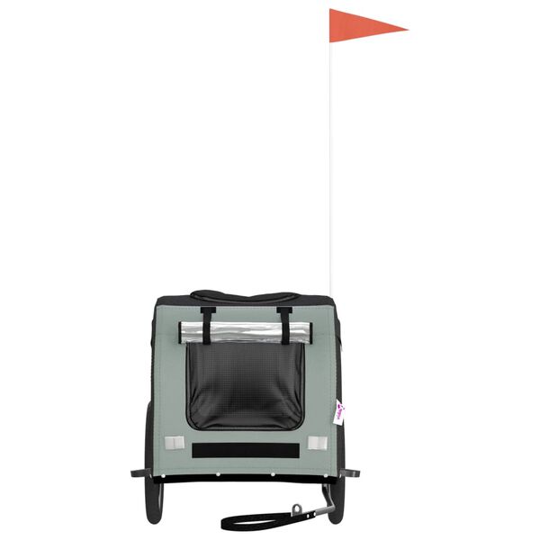 vidaXL fekete-szürke oxford szövet és vas kisállatszállító utánfutó