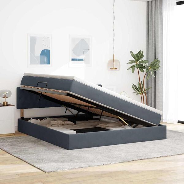 vidaXL &Aacute;gy t&aacute;rol&oacute;val &eacute;s LED l&aacute;mp&aacute;val S&ouml;t&eacute;tsz&uuml;rke 180 x 200 cm B&aacute;rsony