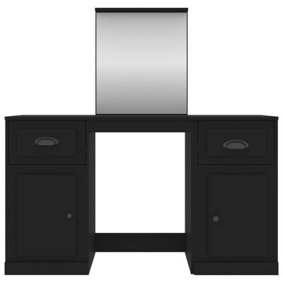 vidaXL fekete fésülködőasztal tükörrel 130 x 50 x 132,5 cm