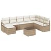 vidaXL Kanap&eacute; Szett 9 db Beige &eacute;s kr&eacute;m polirattan
