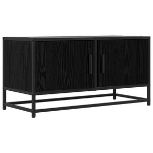vidaXL TV szekr&eacute;ny 80 x 34,5 x 40 cm Fekete T&ouml;lgy Szerelt Fa
