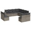 vidaXL 11 r&eacute;szes sz&uuml;rke polyrattan kerti &uuml;lőgarnit&uacute;ra p&aacute;rn&aacute;kkal