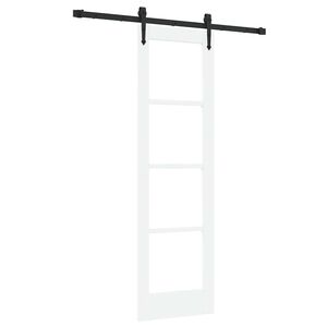 vidaXL Cs&uacute;sz&oacute; ajt&oacute; ORKDAL 61 x 198,5 cm T&ouml;m&ouml;r fenyőfa &eacute;s &uuml;veg Feh&eacute;r