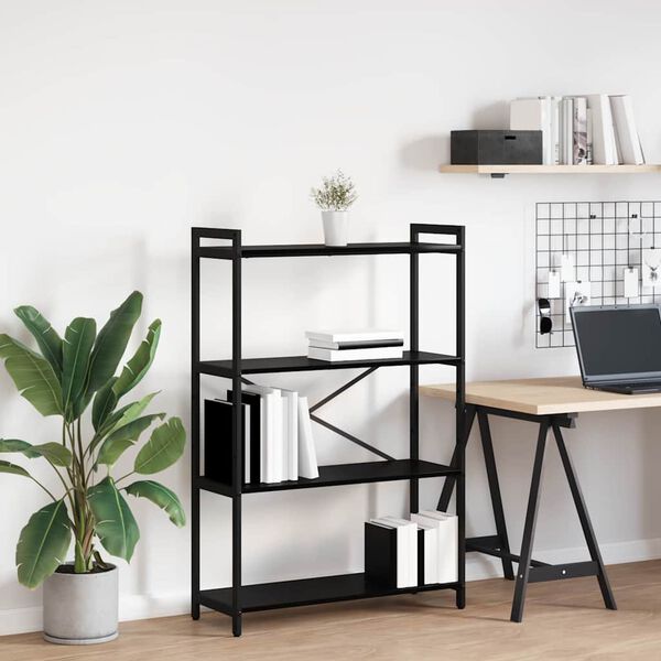 vidaXL K&ouml;nyvespolc Fekete t&ouml;lgy 80 x 30 x 120 cm Faanyag