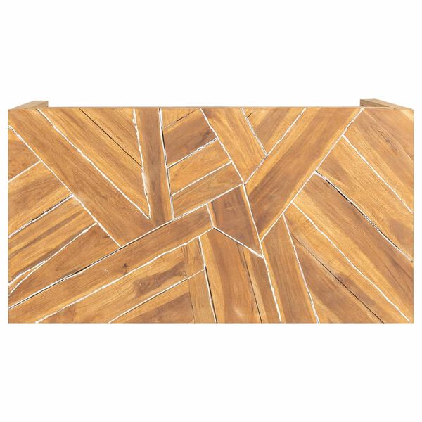 vidaXL eróziós tömör tíkfa dohányzóasztal 110 x 35 x 38 cm