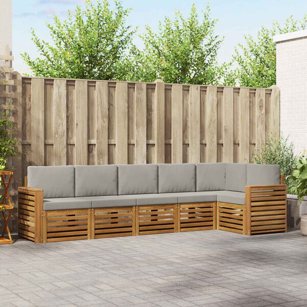 vidaXL Szegment&aacute;lt kanap&eacute; szett 6 pcs Term&eacute;szetes &eacute;s Vil&aacute;gossz&uuml;rke